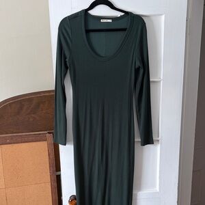 Marine Layer Dark Green Midi Dress